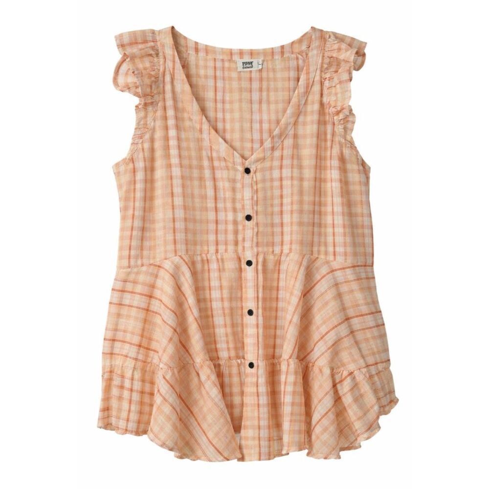 True craft womens large gauzy cotton shirt frayed western grunge lightweight